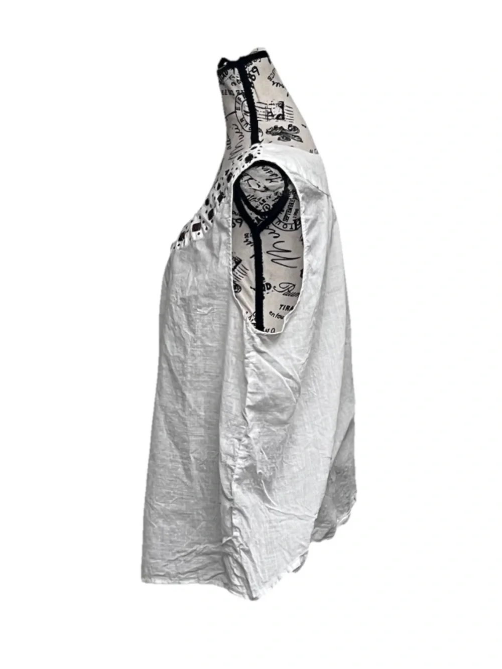 Avenue White Tunic Blouse 22/24 Plus Size Y2K Boho Embroidered Sleeveless Top - Picture 4 of 12